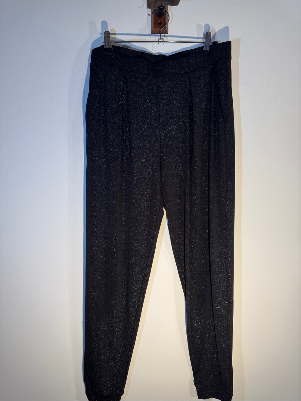 Express Black Glitter Lightweight Ankle DressPants